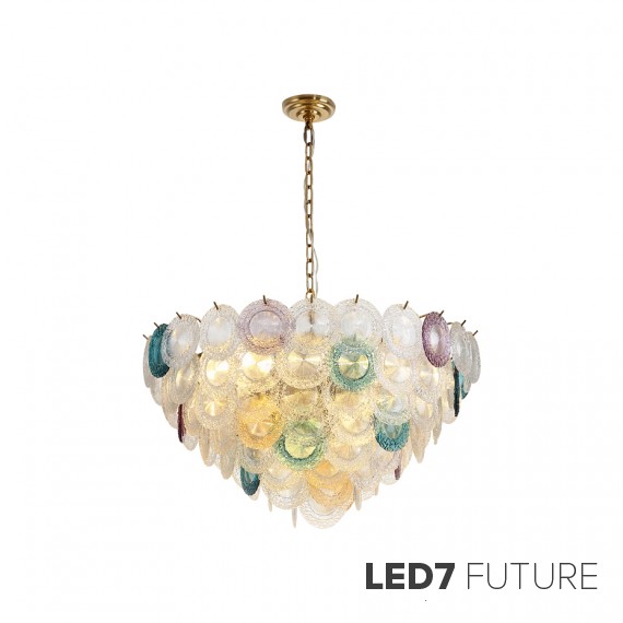 Loft Industry Modern - Rainbow Glass Chandelier